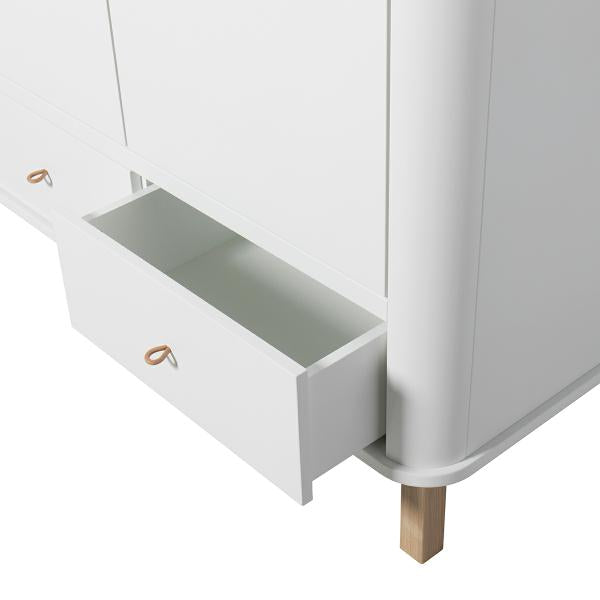 Oliver Furniture Wood Kleiderschrank 3-türig in weiß/Eiche