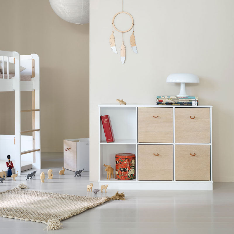 Oliver Furniture Wood Mini+ halbhohes Bett 68x162cm in weiß/Eiche