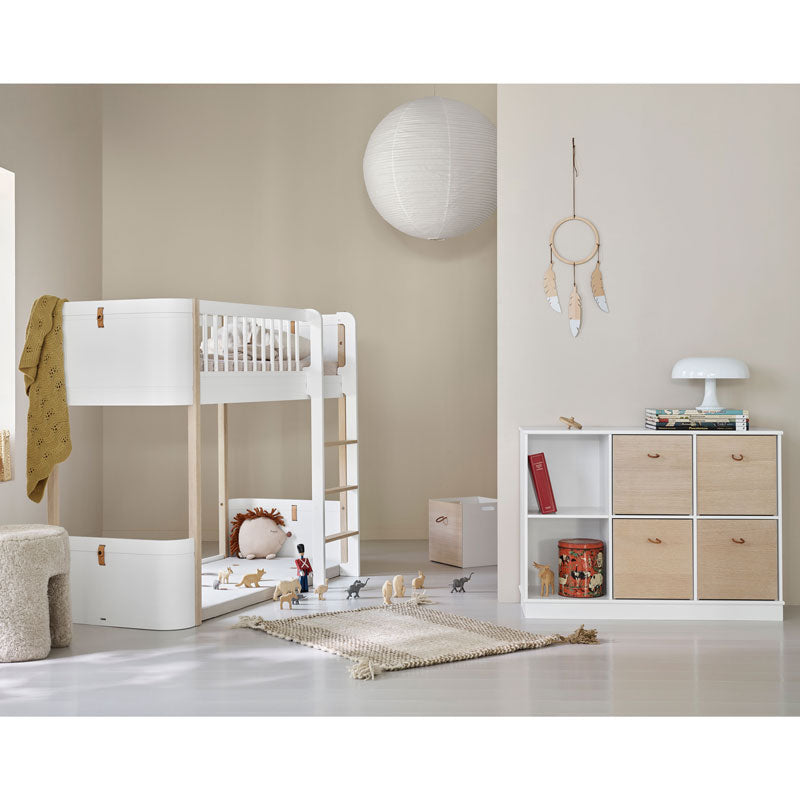 Oliver Furniture Wood Mini+ halbhohes Bett 68x162cm in weiß/Eiche