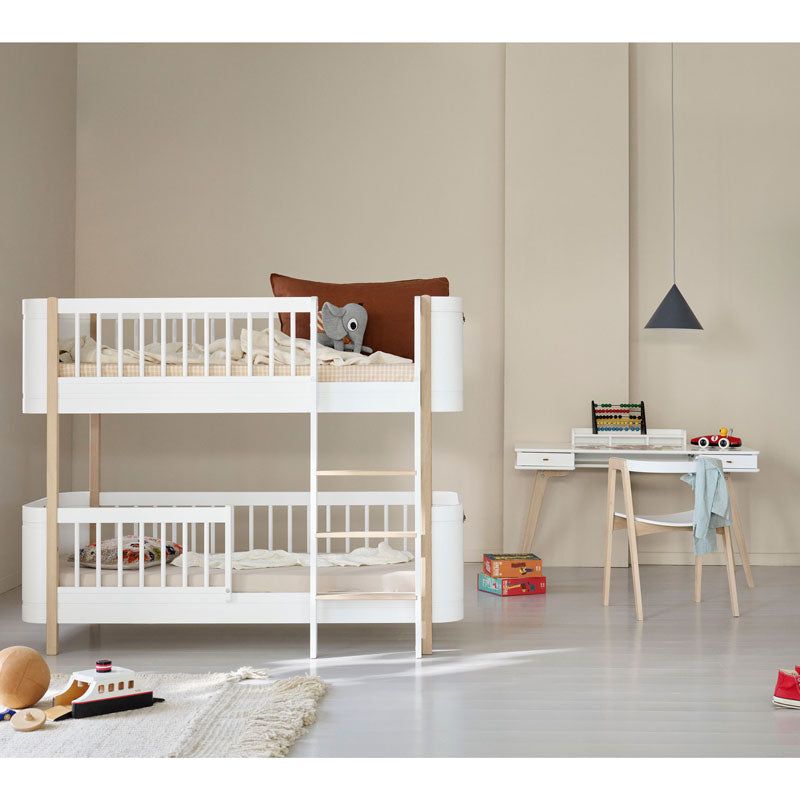 Oliver Furniture Wood Mini+ halbhohes Etagenbett 68x162cm weiß/Eiche