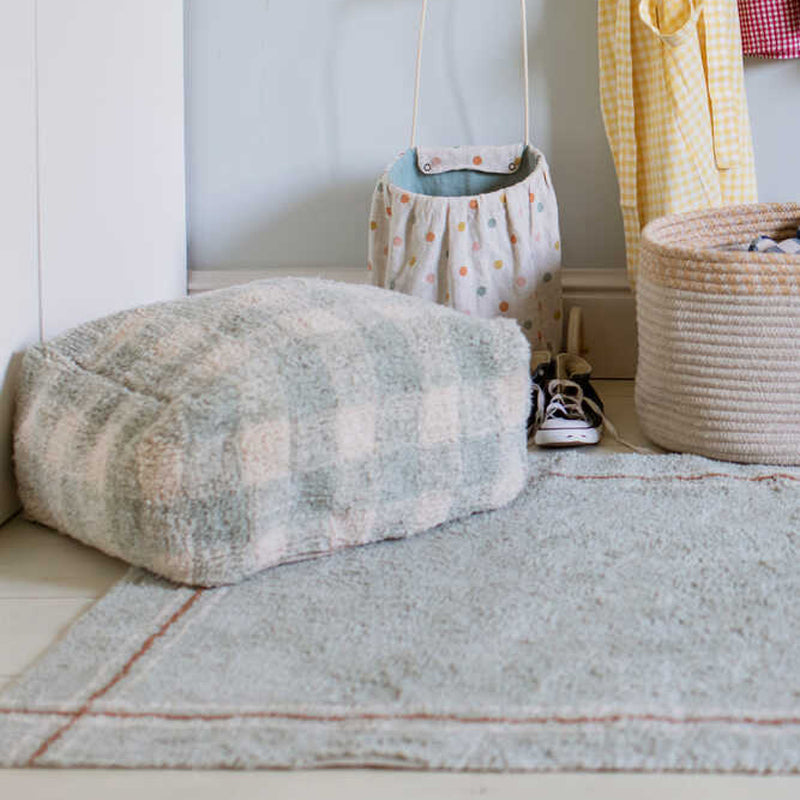 Lorena Canals Pouf "Vichy" blue sage 20x40x40 cm