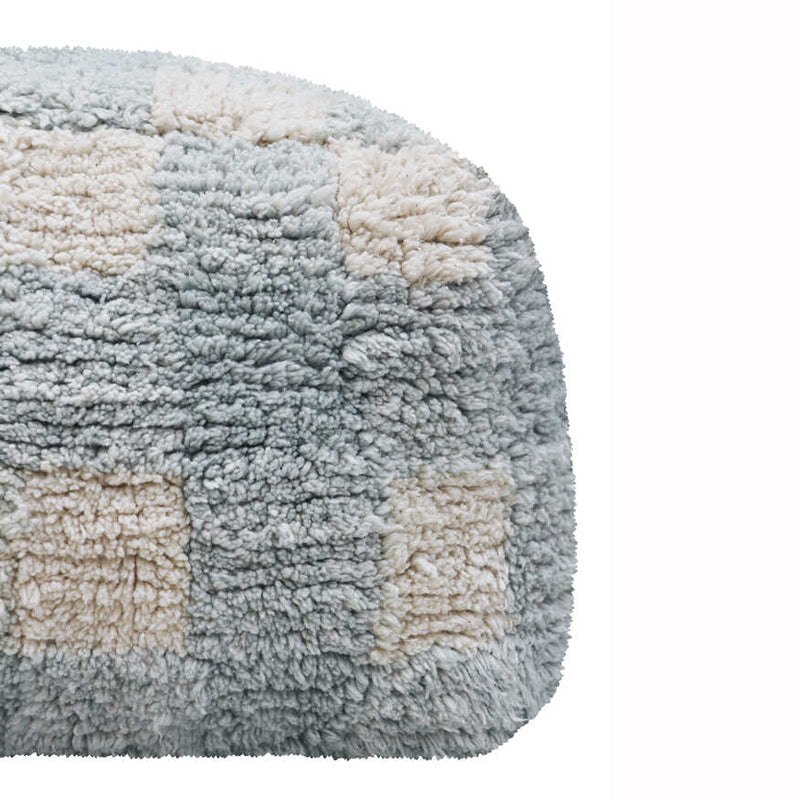 Lorena Canals Pouf "Vichy" blue sage 20x40x40 cm