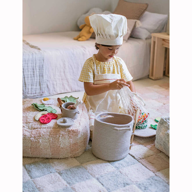 Lorena Canals Pouf "Vichy" rose 20x40x40 cm