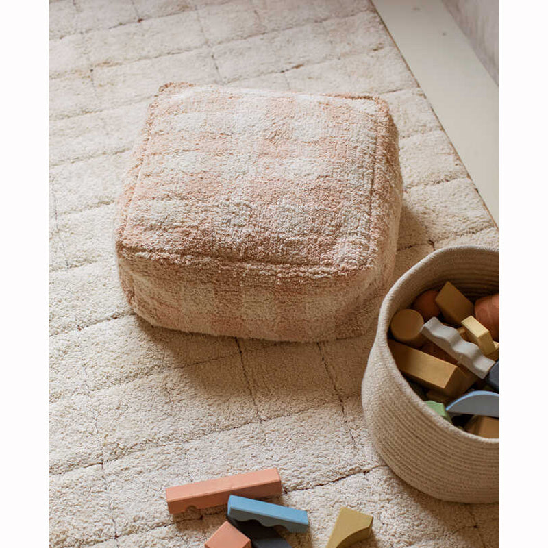 Lorena Canals Pouf "Vichy" rose 20x40x40 cm