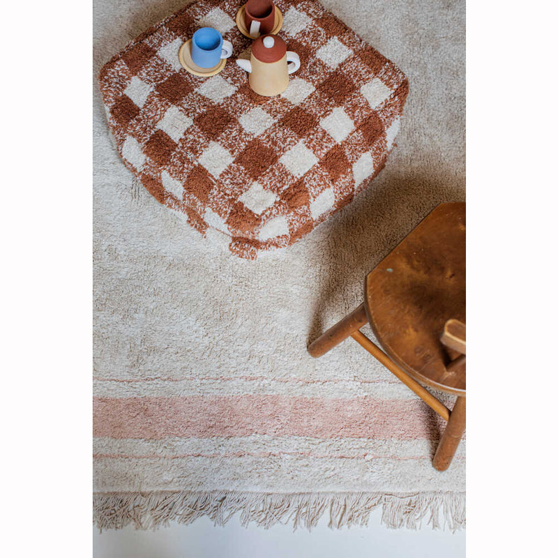 Lorena Canals Pouf "Vichy" toffee 20x40x40 cm