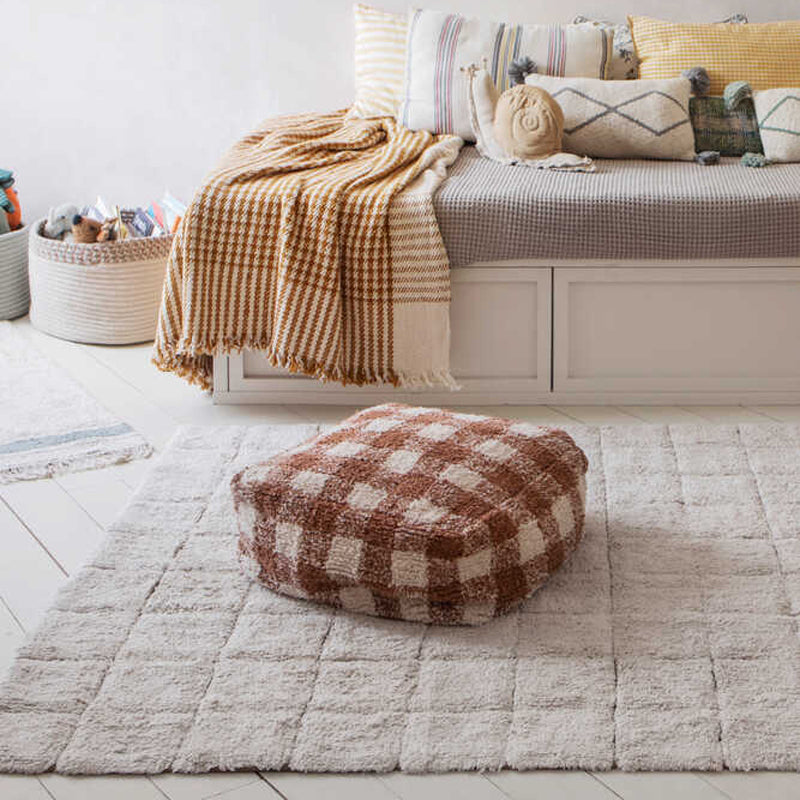 Lorena Canals Pouf "Vichy" toffee 20x40x40 cm