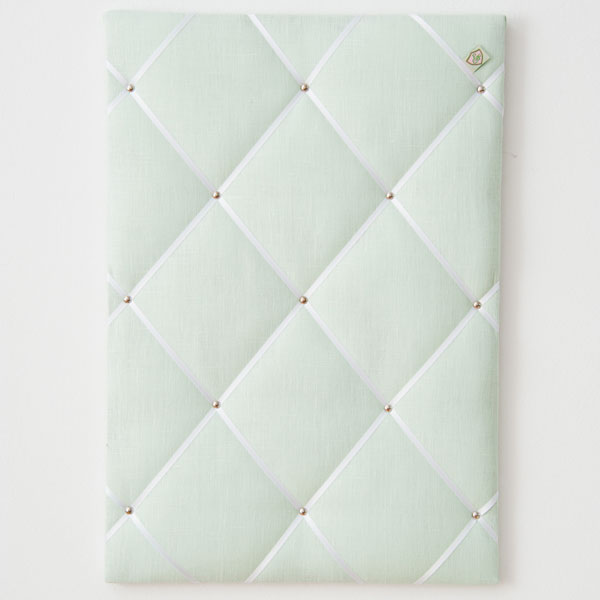 Paula&Ferdinand Memoboard Pinwand Leinen mint mit weißem Band