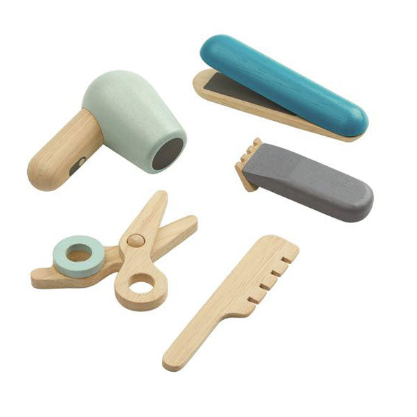 Plantoys Kinderspielzeug Friseurtasche mit Zubehör 6 tlg. aus Naturholz und Stoff