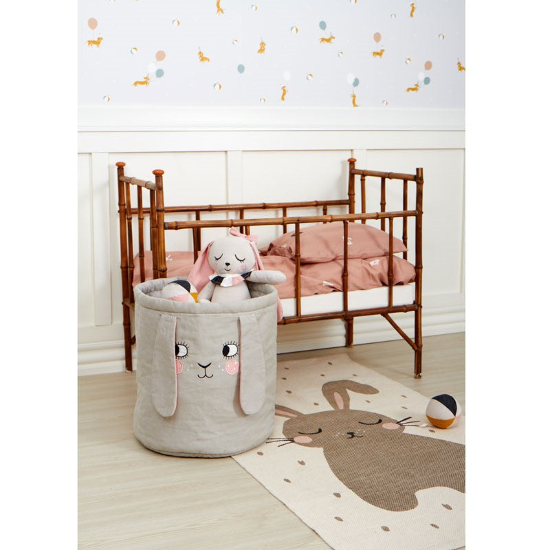 Roommate Aufbewahrungskorb aus Stoff 'Hase' in Grau ca. Ø35 cm AUSSTELLUNGSSTÜCK