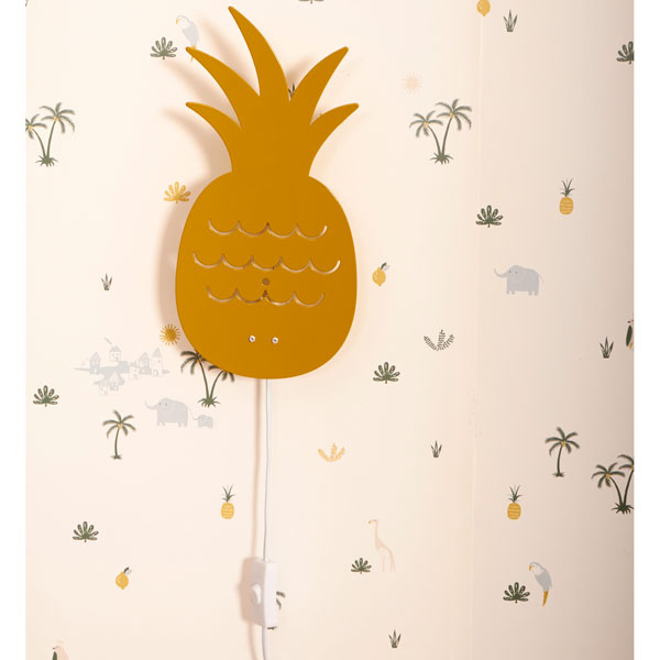 Roommate Wandlampe Ananas in Gelb 17x33cm