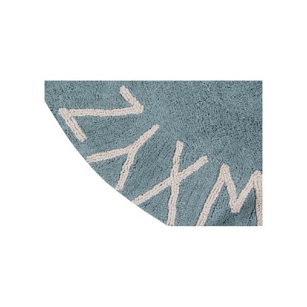 Lorena Canals waschbarer, runder Teppich ABC Vintage Blue-Natural Ø150cm