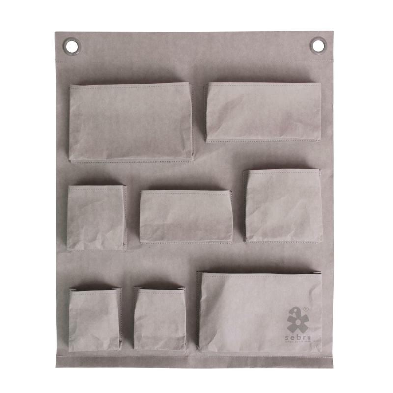 Sebra Wandaufbewahrung aus Recyclingpapier in grau 54x66cm