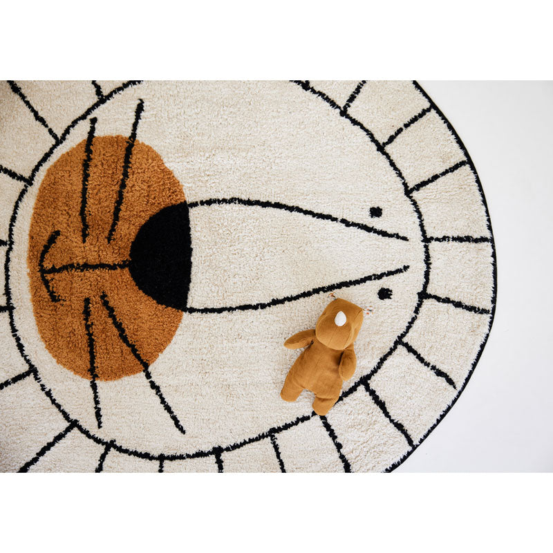 Tapis Petit waschbarer Teppich 'Löwe' in beige ca.  Ø 100cm