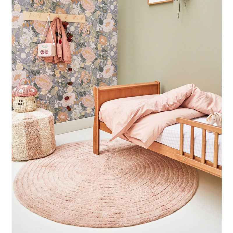 Tapis Petit runder Baumwollteppich 'Robin' in soft pink