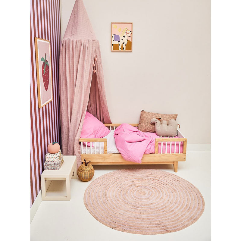 Tapis Petit runder Baumwollteppich 'Robin' in lilac pink