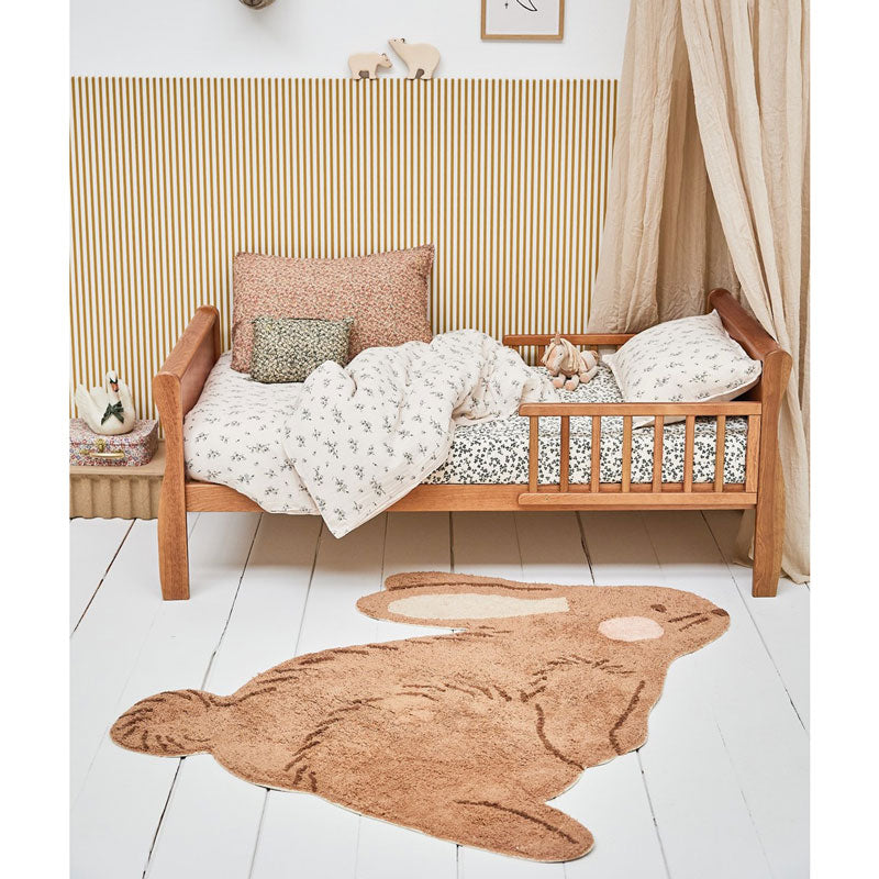 Tapis Petit runder Baumwollteppich 'Bunny' ca. 100x120cm