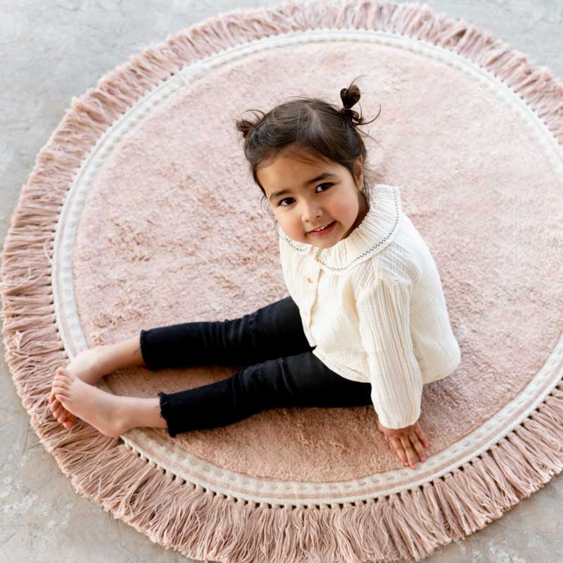 Tapis Petit runder Baumwollteppich 'Anna' in softpink ca. Ø 110cm