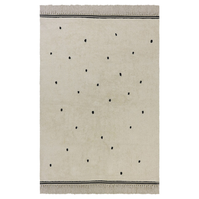 Tapis Petit Baumwollteppich 'Emily' in creme mit Punkten ca. 120x170cm
