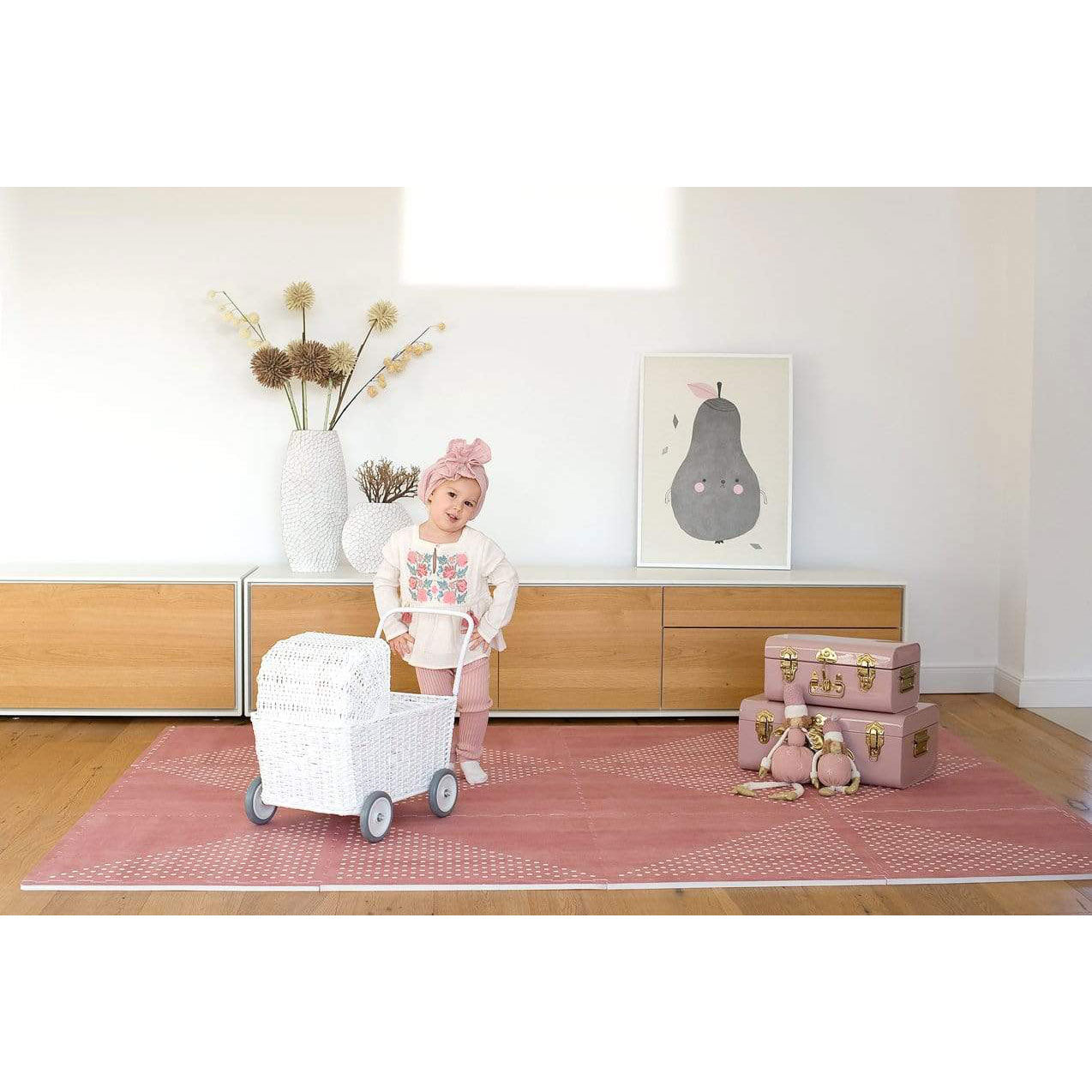 Toddlekind - Stilvolle Spielmatte Earth Ash Rose in 120x180cm - letztes Exemplar