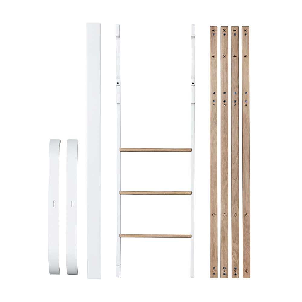 Oliver Furniture Wood Mini+ Umbauset von Babybett in halbhohes Bett in weiß/Eiche