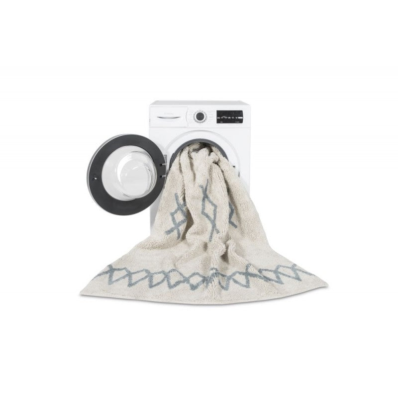 Lorena Canals waschbarer Teppich 'Atlas' in natural/vintage blue 120x160cm