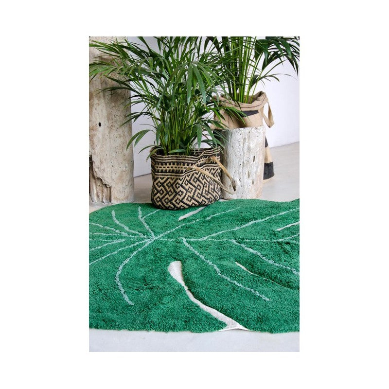Lorena Canals waschbarer Teppich 'Monstera Leaf' in grün 120x160cm