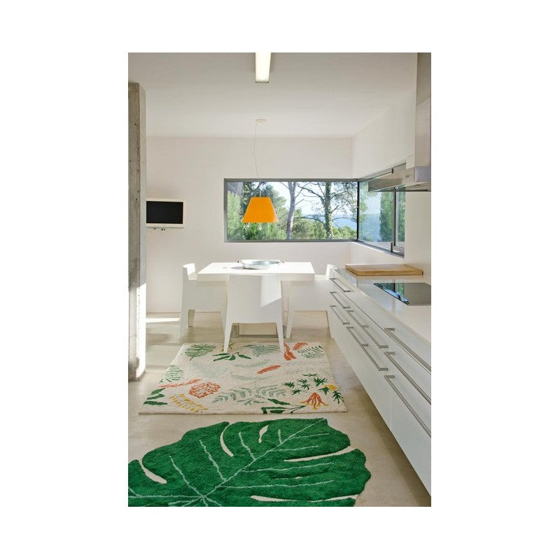 Lorena Canals waschbarer Teppich 'Monstera Leaf' in grün 120x160cm