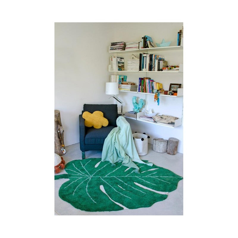 Lorena Canals waschbarer Teppich 'Monstera Leaf' in grün 120x160cm
