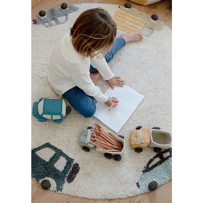 Lorena Canals waschbarer, runder Teppich 'Wheels' Ø140cm