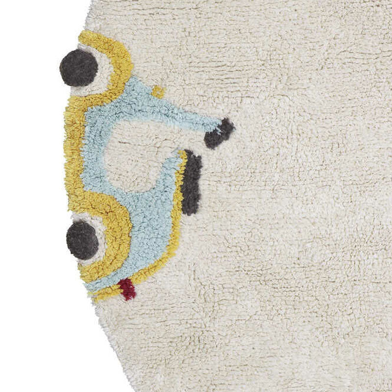 Lorena Canals waschbarer, runder Teppich 'Wheels' Ø140cm