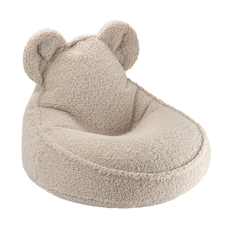 Wigiwama kleiner Sitzsack Bär aus Teddy-Stoff in 'Biscuit', 70x60cm