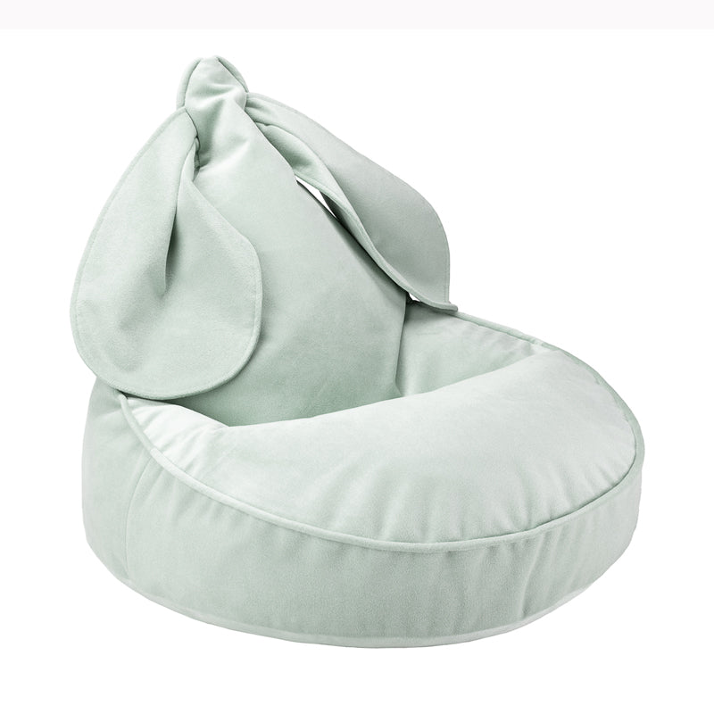 Wigiwama kleiner Sitzsack Hase aus Samt in 'Misty Green', 75x60cm