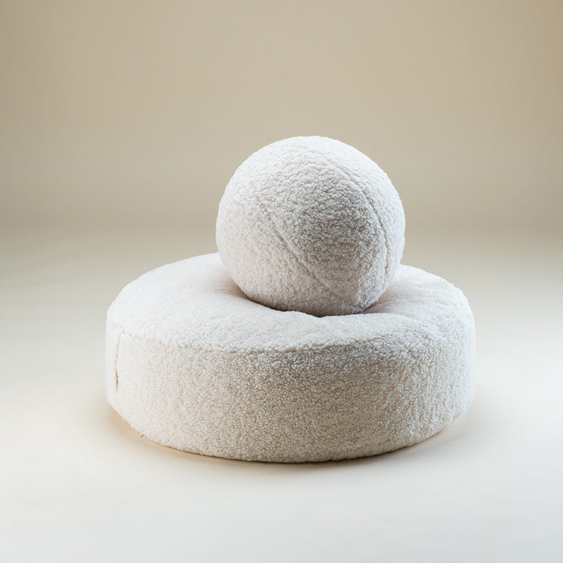 Wigiwama Teddy-Ottoman`Cream White´20x⌀65cm