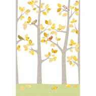 Inke XL Wandbild Wald Oktober grau in 200x300cm